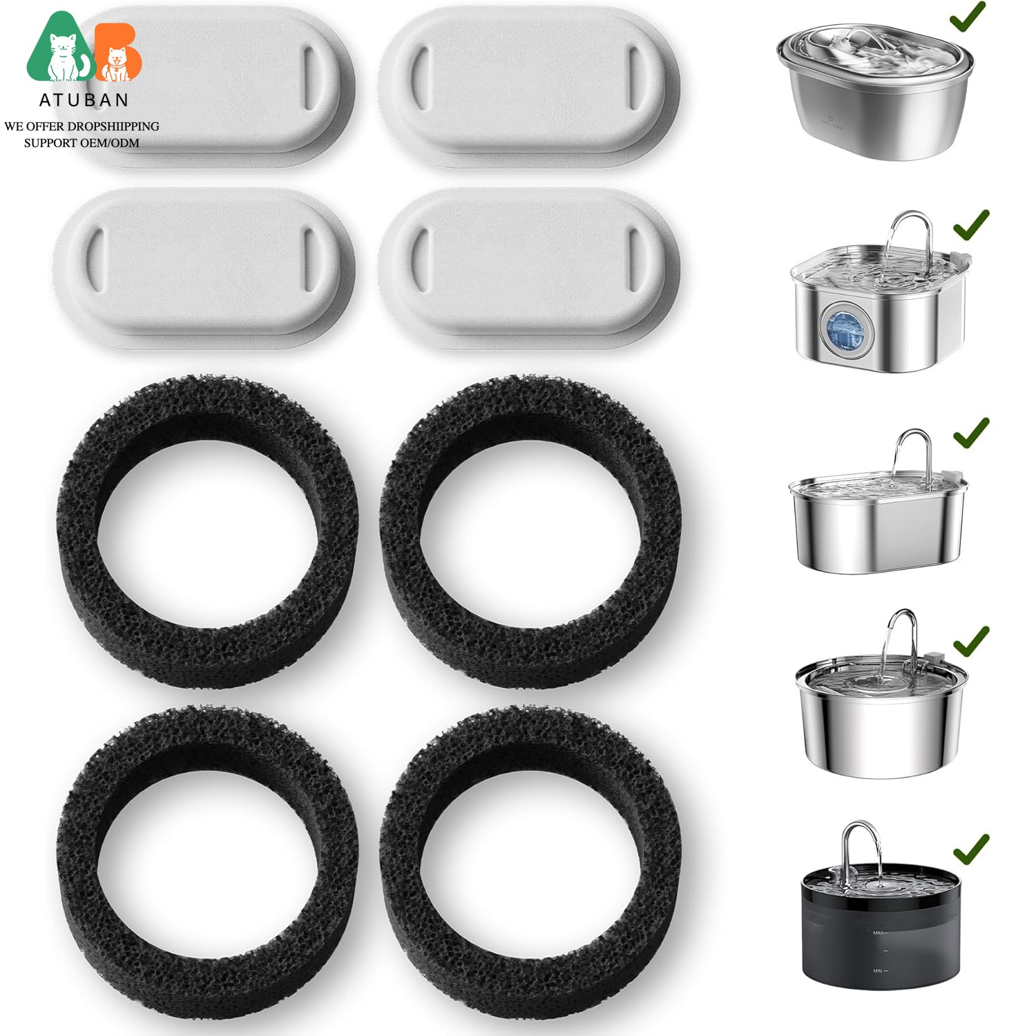 Cat Water Fountain Filter - Filtry do fontanny dla kota ze