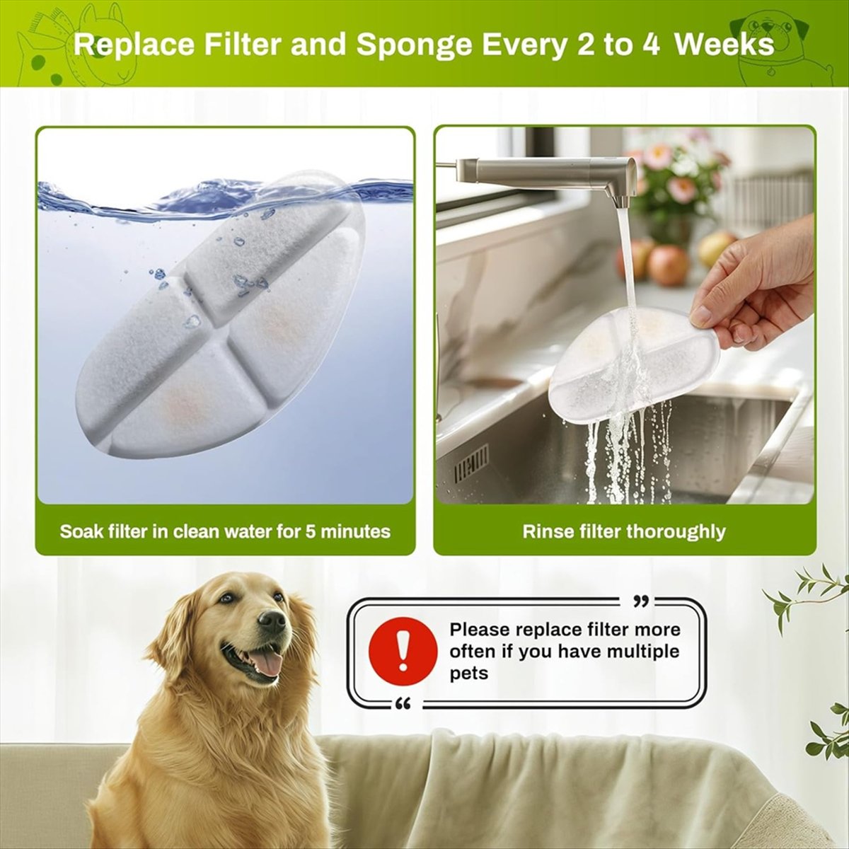 Cat Water Fountain Filter - Filtry FSLH i gąbki do pomp